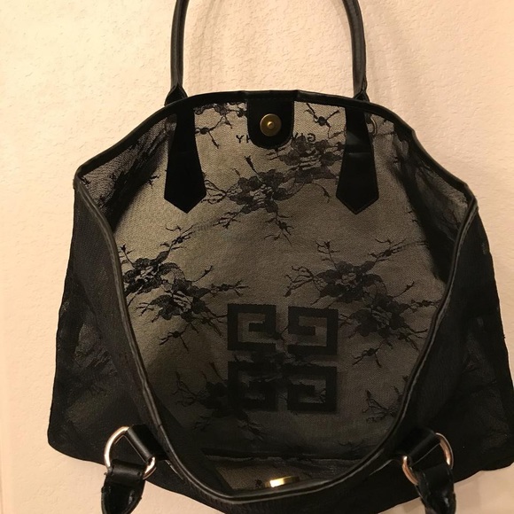 GIVENCHY Parfums Black Floral Lace Tote Bag - Picture 2 of 8